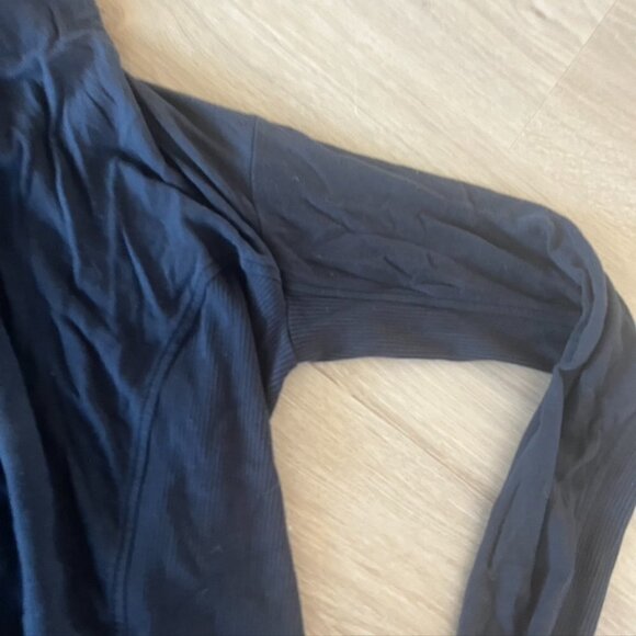 ATHLETA Nirvana Black Hoodie Wrap Open Cardigan Medium - Picture 4 of 11